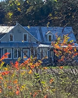 Fall foliage in front of the homestead